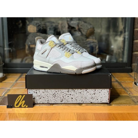 Size 5y/6.5w Air Jordan 4 Retro “Craft Photon Dust” Athletic Sneakers DV2262-021 - Picture 4 of 9